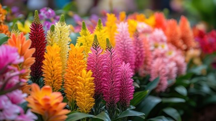 Colorful flowers in vibrant display