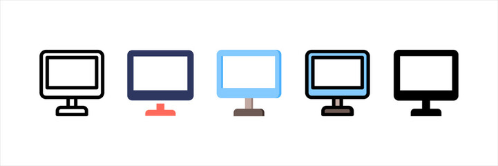 Monitor Multistyle Icon Set