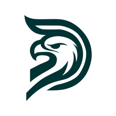 Naklejka premium Eagle D Logo Design