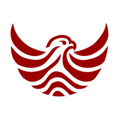 Abstract Red Eagle Logo