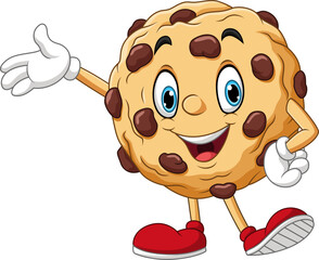 Illustration of cartoon cookie presenting