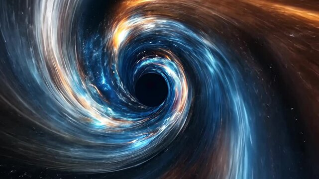 Cosmic whirlpool generates stunning visuals of a galaxy resembling a black hole in the night sky, galaxy on space at night like black hole video in background live wallpaper