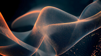 Fototapeta premium Abstract flowing network of light, elegant structure with depth and dynamic motion