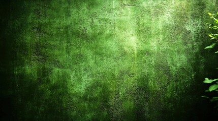Fototapeta premium Dark Green Textured Wall Background With Light Spots