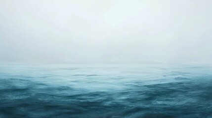 Obraz premium Calm Tranquil Ocean Water Surface Under Soft Cloudy Sky