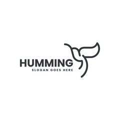Humming Bird Line Art Logo