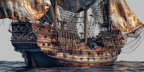 Large Wooden Sailing Ship