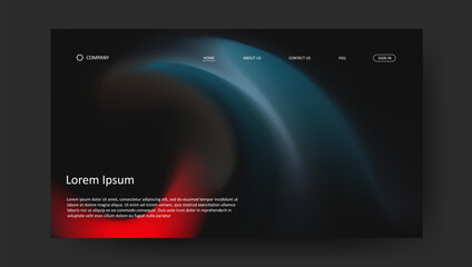 Fototapeta premium landing page with fluid gradient design 