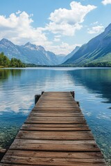 Fototapeta premium Wooden Pier Over Lake