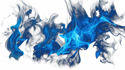 Intense Blue Flames Isolated on PNG Transparent Background. Fire, Heat, Burn, Energy
