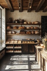 Fototapeta premium Bakery with bread and pastries