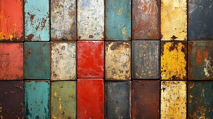 Rusty metal panel with a grunge texture, showing oxidation on the surface 