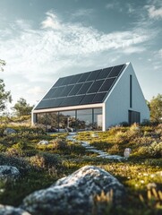 Obraz premium House with Solar Panels