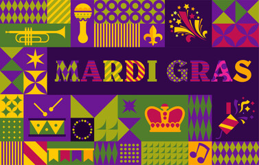 Mardi Gras Mask And Music Composition
