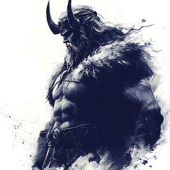 Viking berserker in battle fury high resolution photo