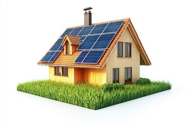 House with Solar Panels