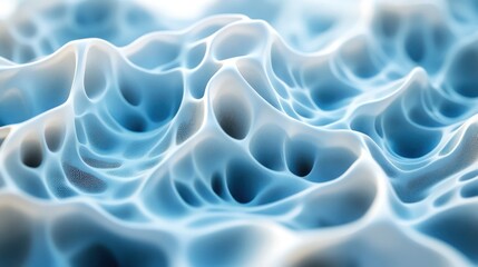 Abstract blue digital landscape, 3D render, background texture, design element