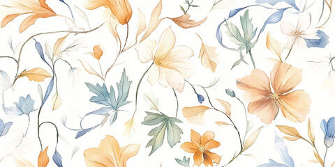 Seamless watercolor Vector pattern, illustration isolated on white background for greetings, invitations, manufacture wrapping paper, textile and web design.