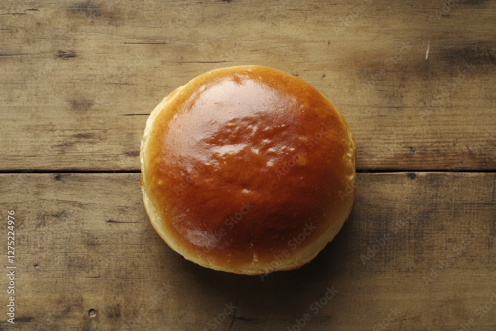 Wall mural Donut on Wooden Table