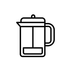 French Press Coffee Maker Outline Icon