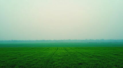 Obraz premium Green Field with Trees