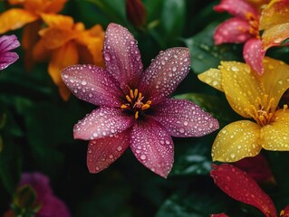 Flowers with Water Droplets