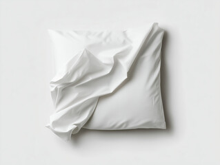 Obraz premium Realistic Crumpled Pillow Cushion Mockup for Showcasing Artwork and Branding - Perfect for Designers to Highlight Texture and Folds in a Versatile Design.