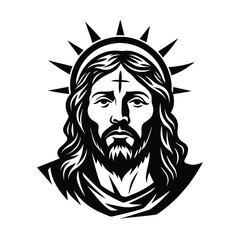 Fototapeta premium Jesus Christ head icon 
