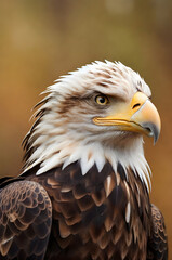 Obraz premium Majestic bald eagle perched on a branch in nature