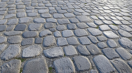 A high-resolution seamless gray cobblestone wall or road texture, designed with grungy stone patterns and natural variations.