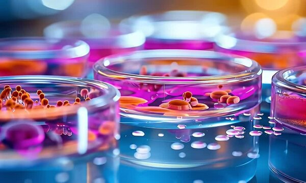 Lab Colorful Liquid Cell Research Science