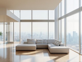 Fototapeta premium Modern City View Living Room