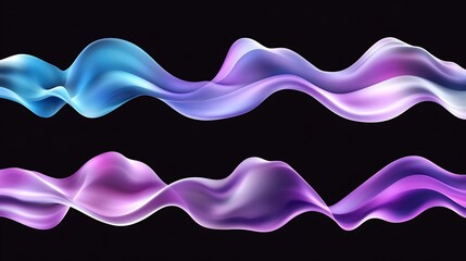 Abstract flowing purple and blue wave forms