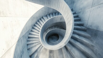 Fototapeta premium Modern Architectural Spiral Staircase with Concrete Design