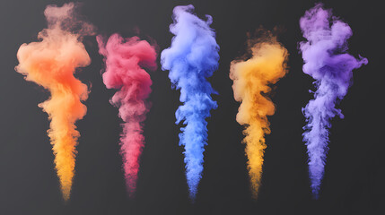 Vibrant Smoke Colors on Black Background