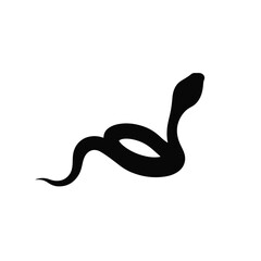Dynamic snake silhouette slithering swiftly, animal motion concept