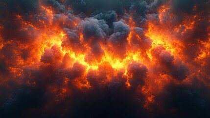 Fiery Inferno Explodes In Dark Smoke Clouds