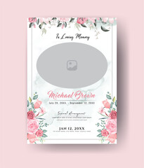 Funeral  Template for Memorial Program. Minimalist Bifold Brochure Design Layout.