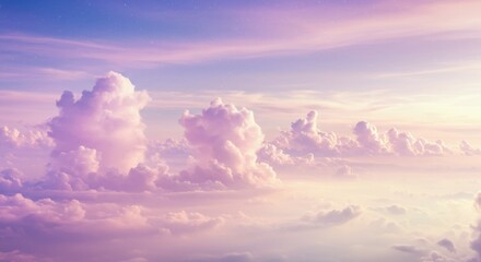 Dreamy pastel clouds, Cotton candy sky, Soft gradient from pink to blue, Fluffy cumulus formations, Ethereal atmosphere, Heavenly cloudscape, Wispy cloud textures, Surreal skyscape, Tranquil celestial