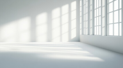 The minimalist, empty interior of the building now has sunlight streaming in from Windows