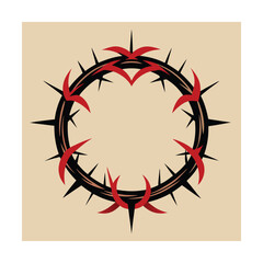 Obraz premium Jesus Christ crown of thorns vector