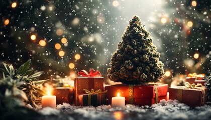 Cannabis Christmas tree gifts snow