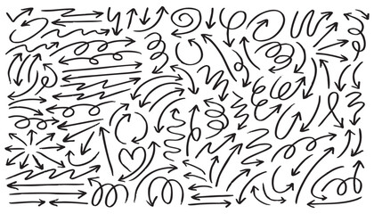 Obraz premium Set of hand drawn arrow vector