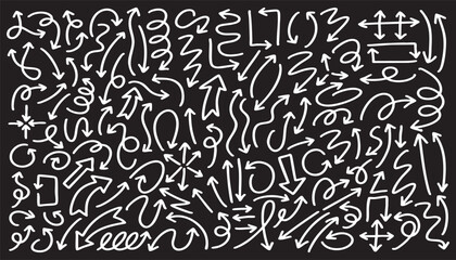 Set of hand drawn arrow vector