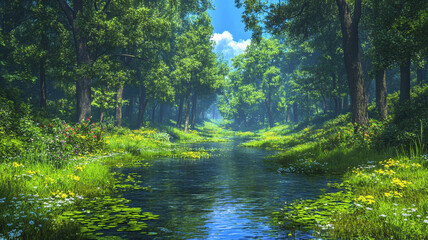 Obraz premium river in the woods