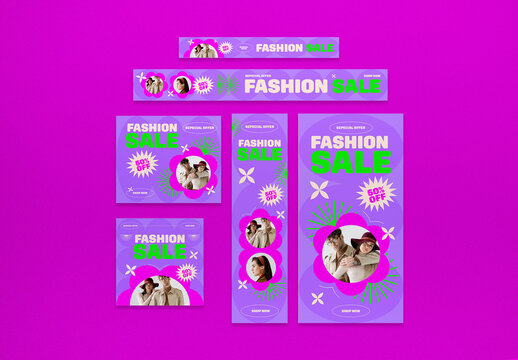 Puple Bold & Bright Color Fashion Sale Adword Banner