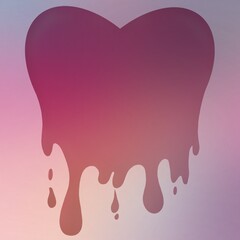 Abstract heart shape with dripping edges.