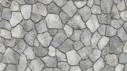 A high-resolution seamless gray cobblestone wall or road texture, designed with grungy stone patterns and natural variations.