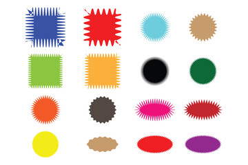 Fototapeta premium set of Sunburst sticker, price, label and badge and stamp icon, vector illustration.