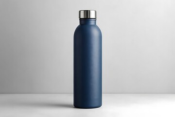 Blue Stainless Steel Water Bottle Mockup